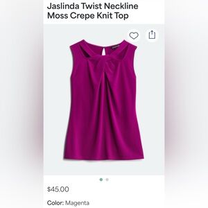 NEW 41 Hawthorn Fuchsia Twist Neck Blouse
Size small
